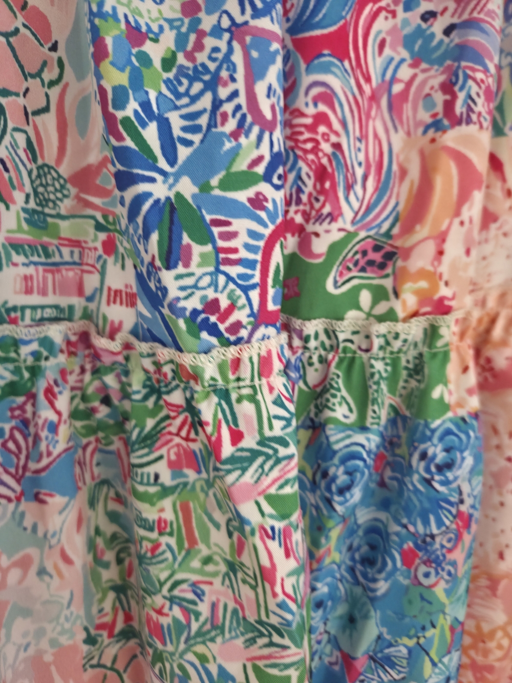 Tiered Patchwork Floral Maxi Skirt in Multi Xl Fits Like L - Picture 3 of 8